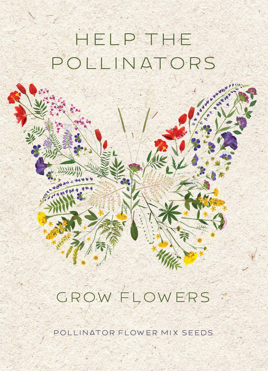 Help Pollinators Kraft Butterfly - Pollinator Wildflower Seed Packets