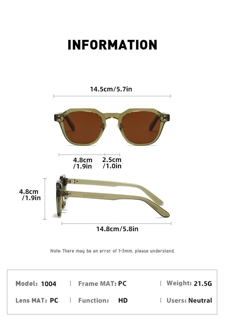 Retro Polarized UV Protection Round Sunglasses DP25D958: C2