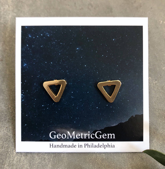 Triangle Studs~ 14K Gold Plated Geometric Earrings