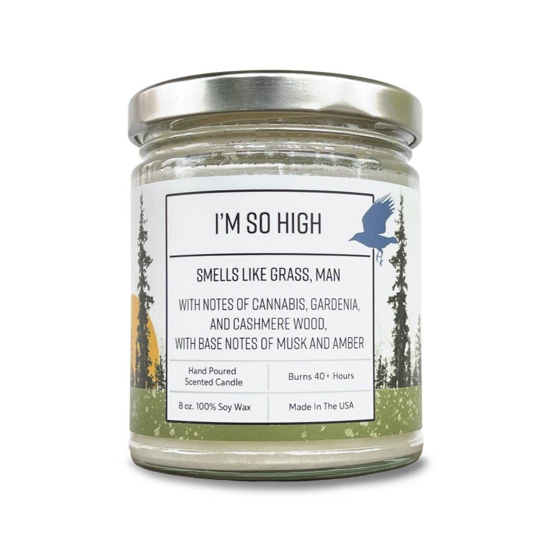 Cannabis Gardenia Hand-Poured Soy Candle – Earthy 8oz: 8 oz.
