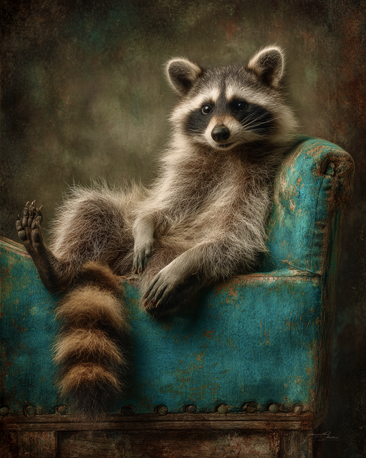 Just Relaxin' - Raccoon Art 8"x10" Artwork for 11"x14" Frame