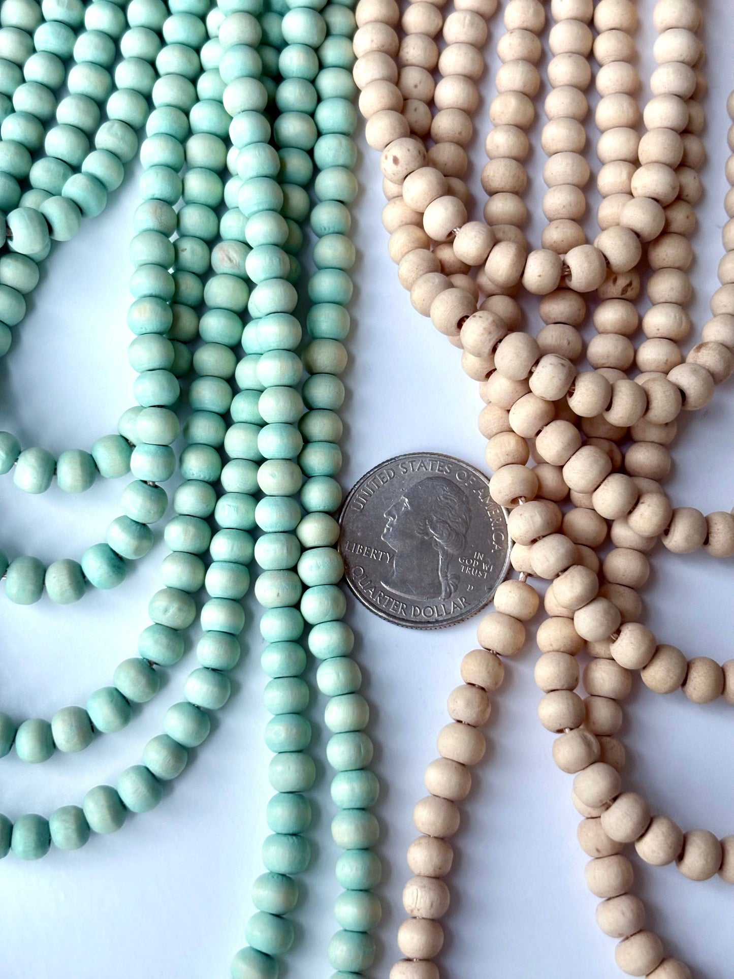 Multi Strand Wood Bead Boho Necklace: PASTEL YELLOW