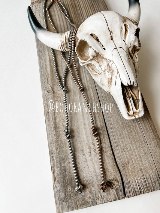 Navajo Style Y Necklace  Western Pendant Necklace: Copper