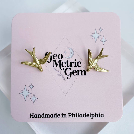 Bird Studs~ Brass