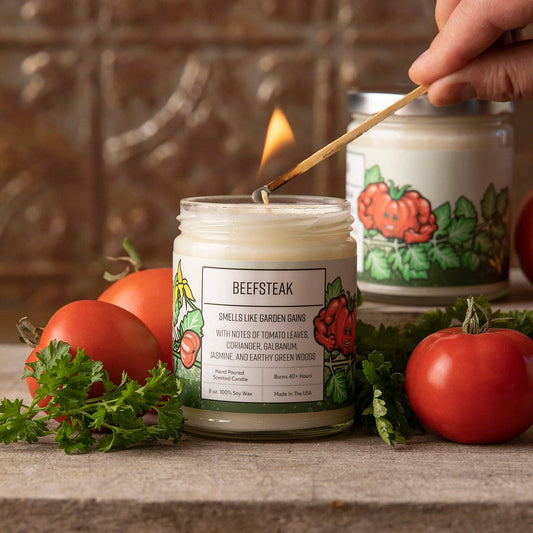 Tomato Leaf Hand-Poured Soy Candle – Garden-Inspired 8oz: 8 oz.