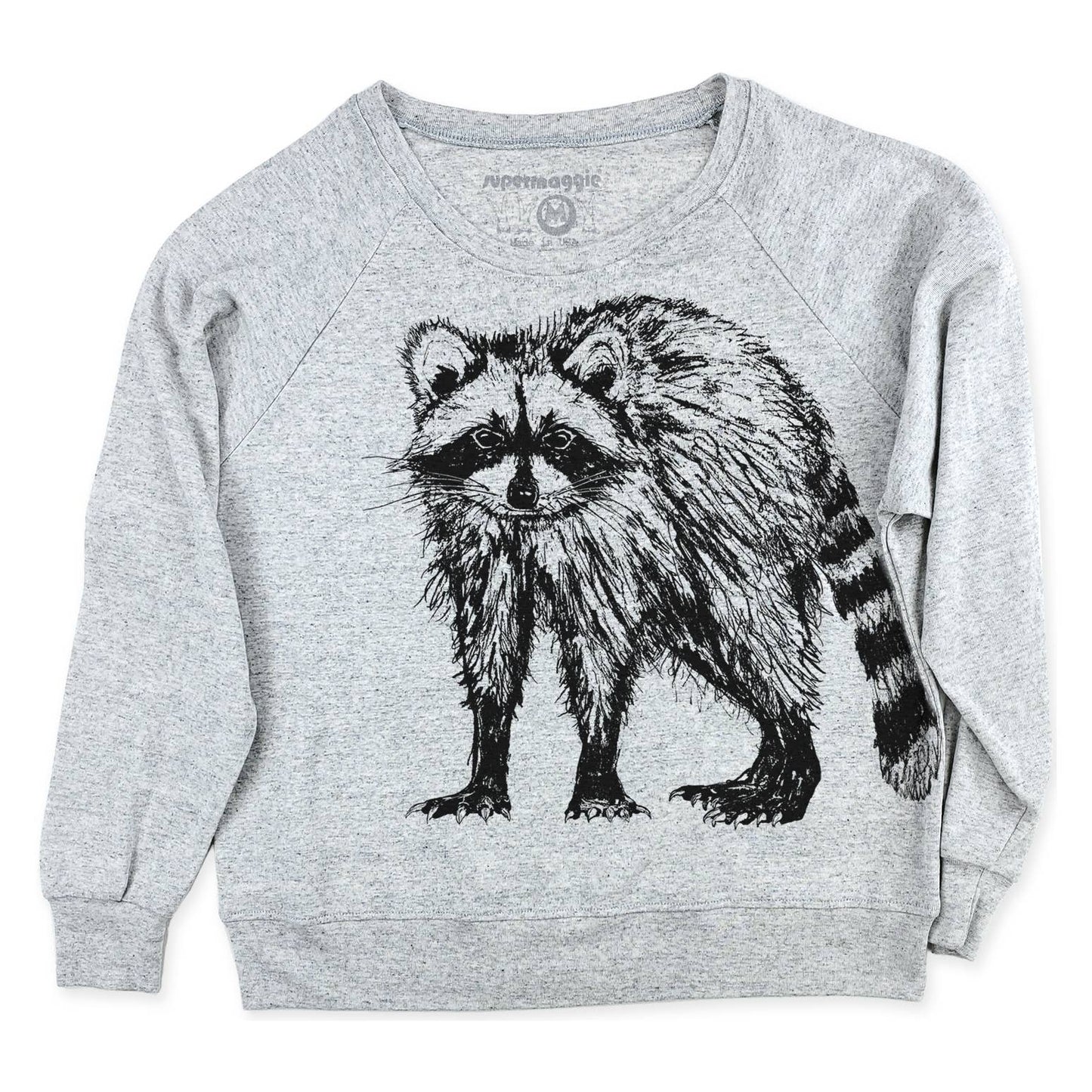 Raccoon Pia Tri Blend Pullover: Oatmeal / Lg