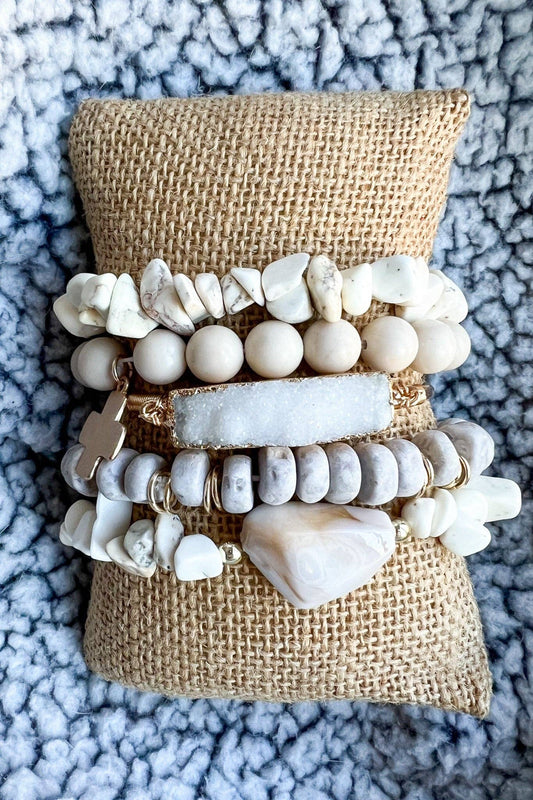 Elyse Bracelet Set White