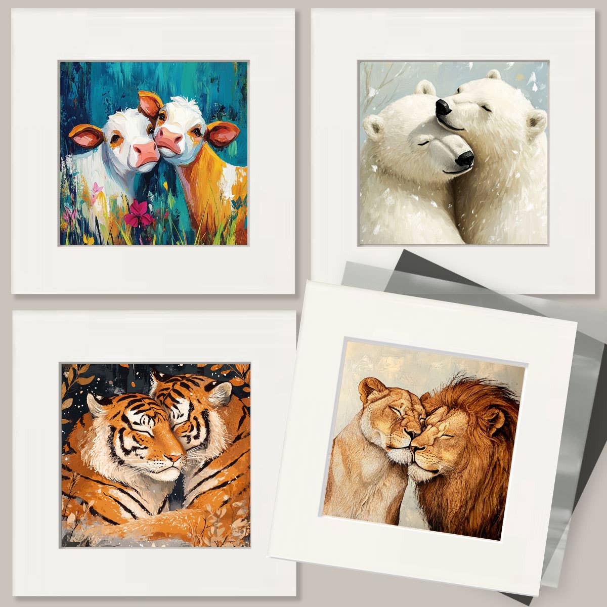 Mom & Baby Raccoon - Animals in Love Art Print - 8"x10" Artwork for 11"x14" Frame