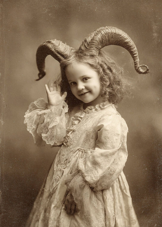Victorian Horned Child Mother’s Day or Father’s Day Card