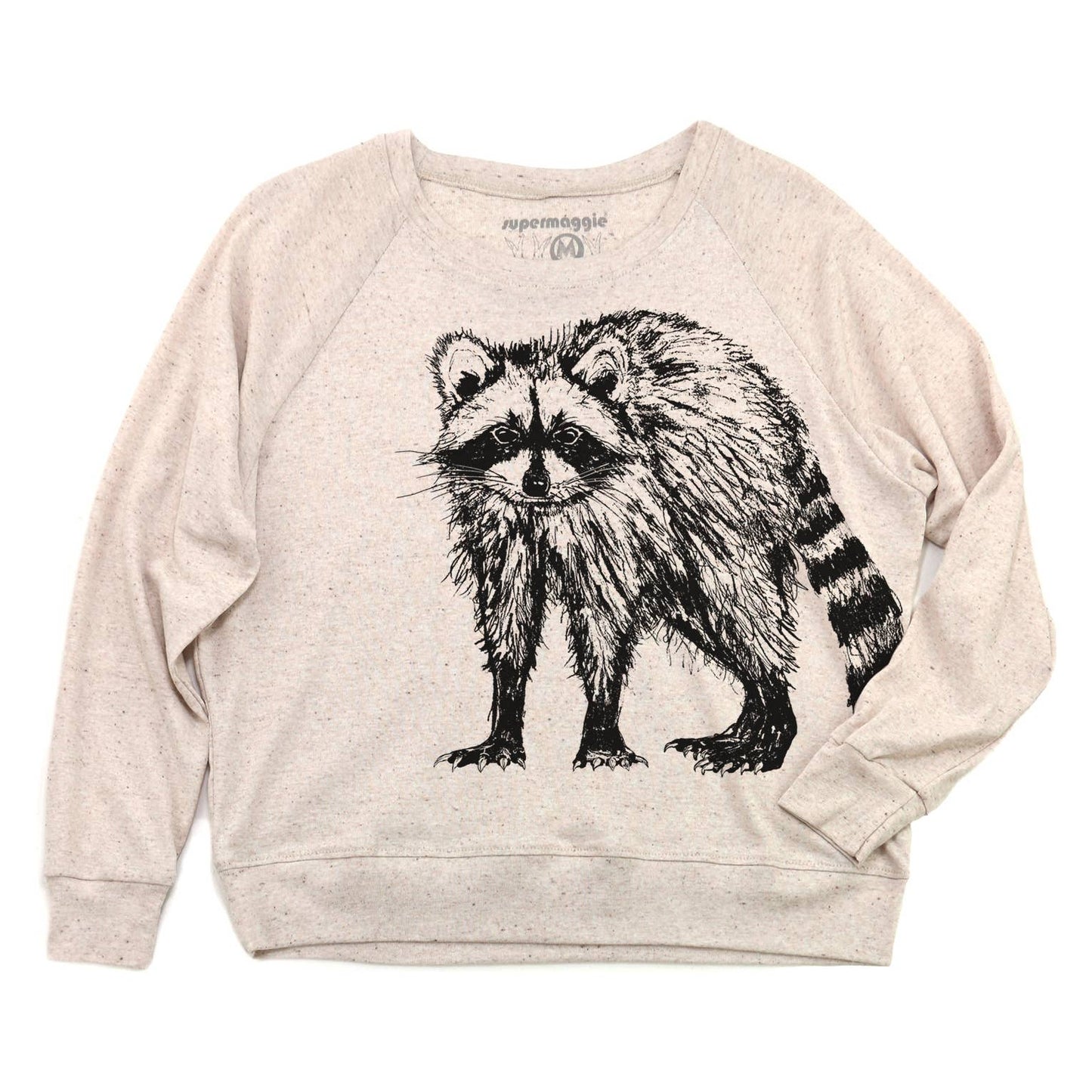 Raccoon Pia Tri Blend Pullover: Oatmeal / Lg