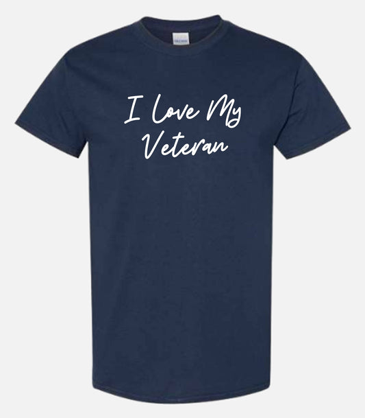 I love my veteran shirt: T-shirt / Navy / M