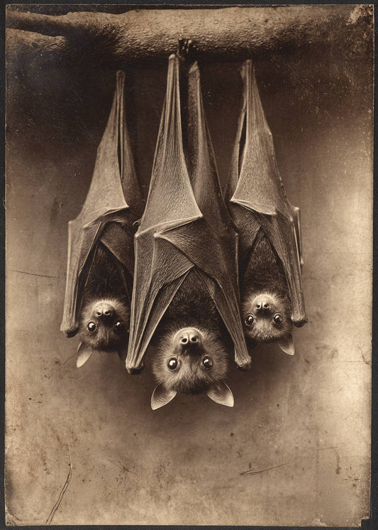 Victorian Bat Trio Gothic Animal Mothers Day Card