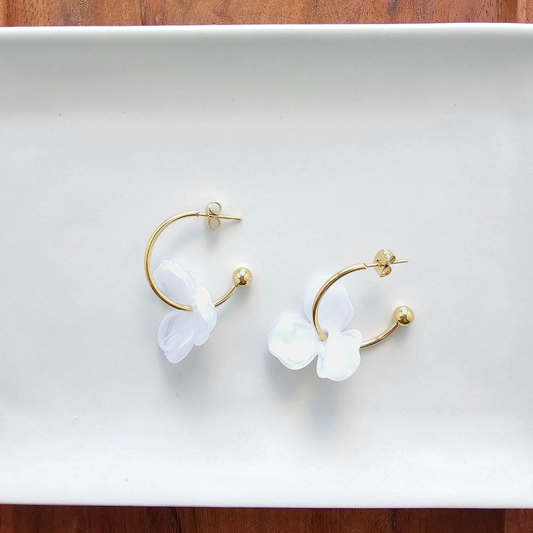 Magnolia Hoops - White // Jewelry, Earrings