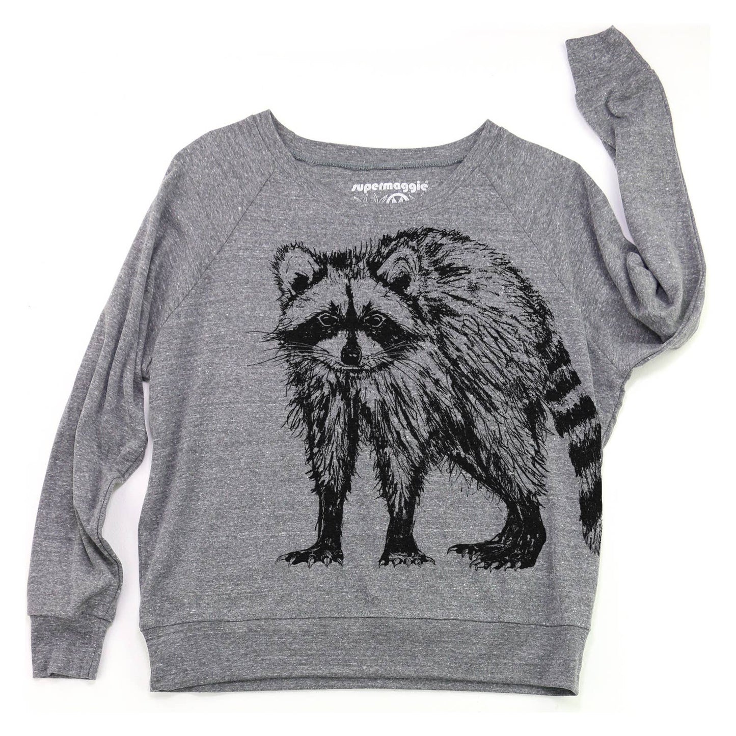 Raccoon Pia Tri Blend Pullover: Oatmeal / Lg